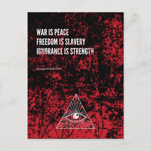 1984 George Orwell War is Peace Postkarte (Vorderseite)