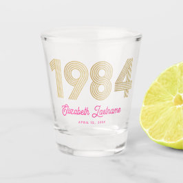 1984 Pink Gold 40. Geburtstag Schnapsglas