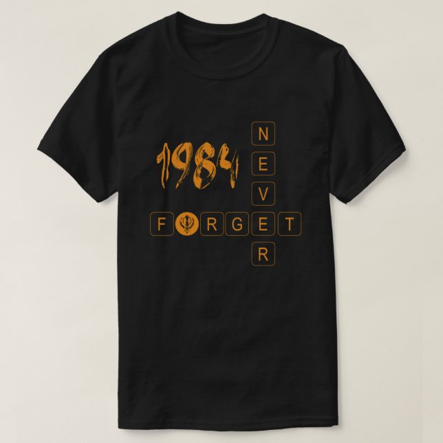 1984 Sikhs nie vergessen T-Shirt (Design vorne)