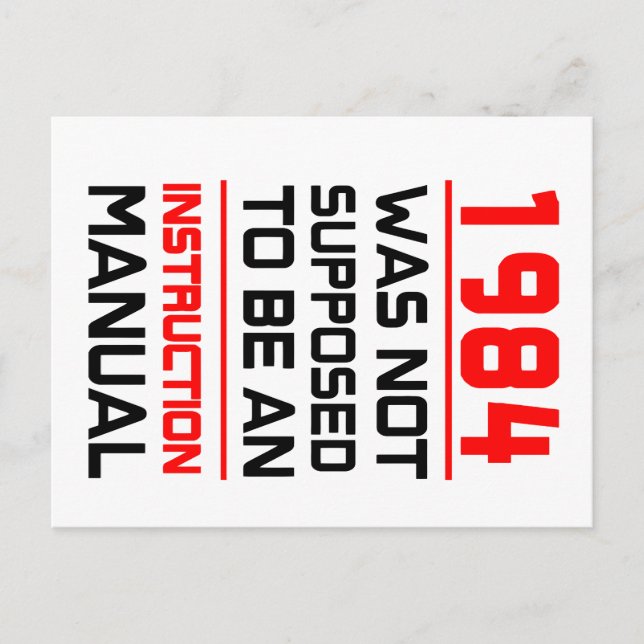 1984 sollte kein Handbuch für die Anleitung sein Postkarte (Vorderseite)