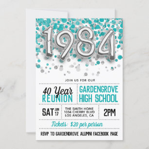 1984 Uni-Wiedersehen Einladung