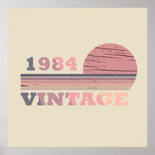 1984 vintage Geburtstag geboren Poster