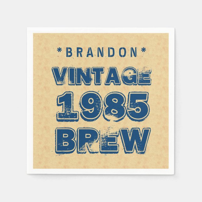 1985, 30. oder irgendein Geburtstag VINTAG BREW Go Serviette (Vorderseite)