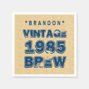 1985 30. oder irgendein Geburtstag VINTAGES BREW Serviette