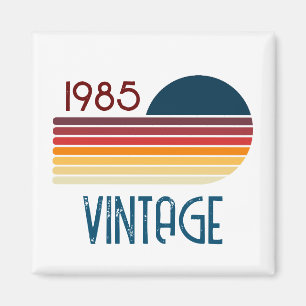 1985 40. Geburtstag Retro Regenbogen Streifen Sonn Magnet