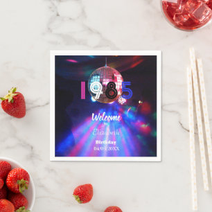 1985 Disco Ball 40. Geburtstags-Party Einladung Serviette