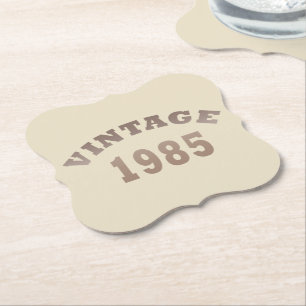 1985 geboren elegante moderne Vintage-Geburtstagsf Untersetzer