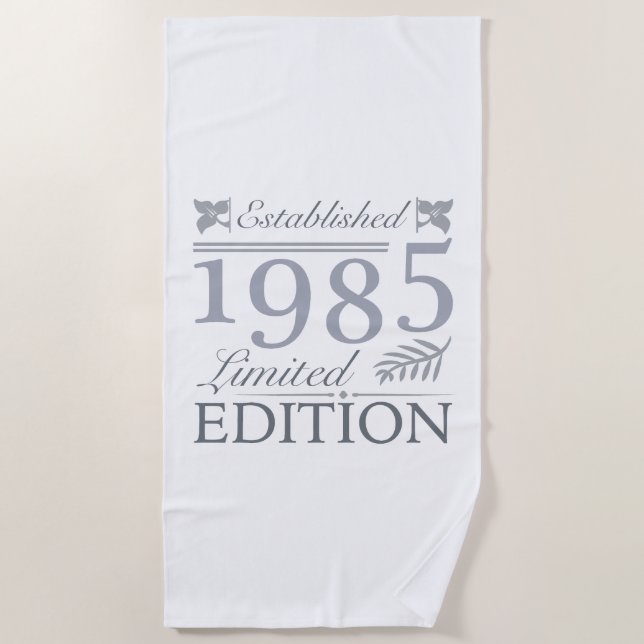 1985 Limited Edition 40. Geburtstag Strandtuch (Vorderseite)
