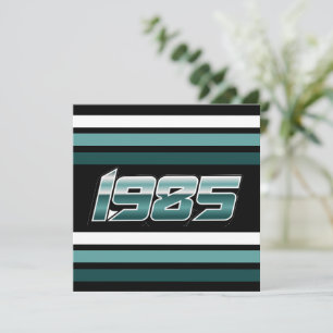 1985 Retro Stripe Türkis 40. Danke Karte