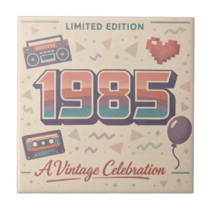 1985 Vintage Geburtstag Keramikfliese – Retro 80er