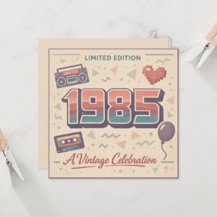 1985 Vintage Geburtstagskarte – Retro 80er Limitie