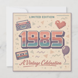 1985 Vintage Geburtstagskarte – Retro 80er Limitie