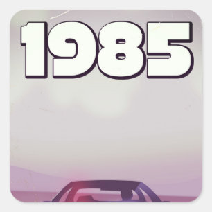1985 Vintages Supercar-Poster Quadratischer Aufkleber