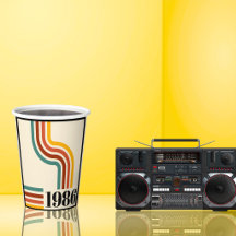 1986 40. Geburtstag Retro-Streifen Vintage