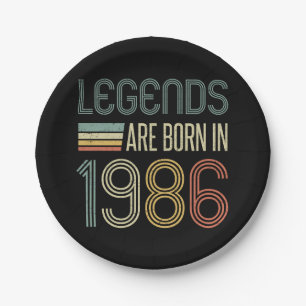 1986 40. Geburtstags-Legenden Pappteller