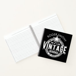 1986 40. Geburtstags Vintage - gereift bis zur Per Notizbuch