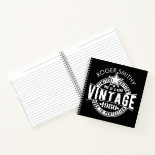 1986 40. Geburtstags Vintage - gereift bis zur Per Notizbuch