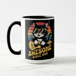 1986 Birthday Retro Cat Lover Ukulele 40th Bday Tasse