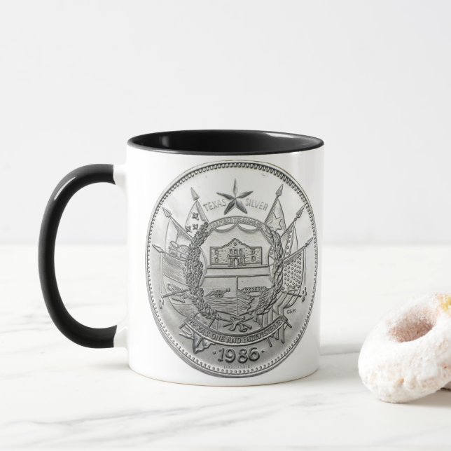 1986 Der Staat Texas Silber-Rund  Tasse (Mit Donut)