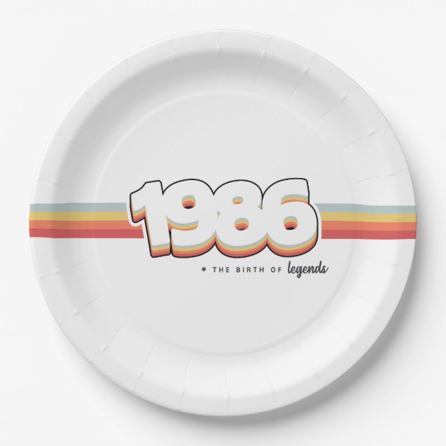 1986 Die Geburt von Legenden Pappteller (Vorderseite)
