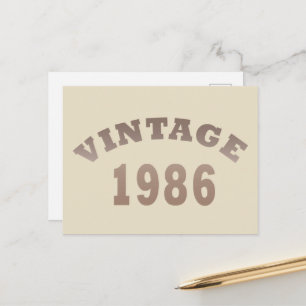 1986 geboren elegantes modernes vintage Geburtstag Feiertagspostkarte