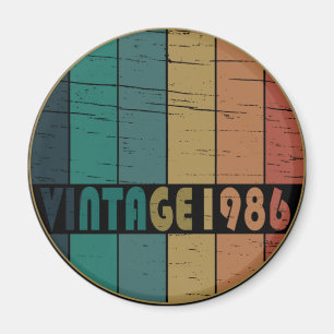 1986 Geboren zum Geburtstag im farbenfrohen Vintag Magnet