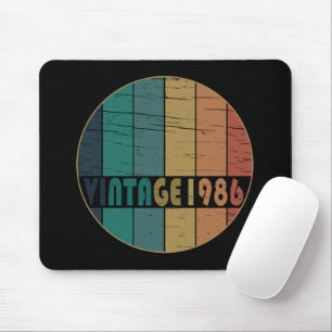 1986 Geborenes elegantes Vintage-Geburtstagsgesche Mousepad