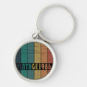 1986 Geborenes Vintage-Geburtstagsgeschenk Schlüsselanhänger