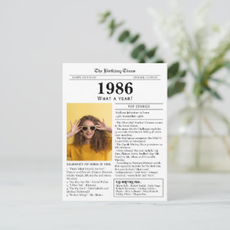 1986 Newspaper Party Favor  Postkarte