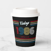 1986 Vintage Retro Streifen Primärfarben