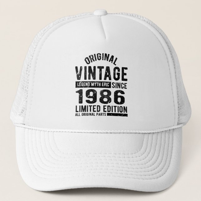 1986 Vintager Geburtstag Truckerkappe (Vorderseite)