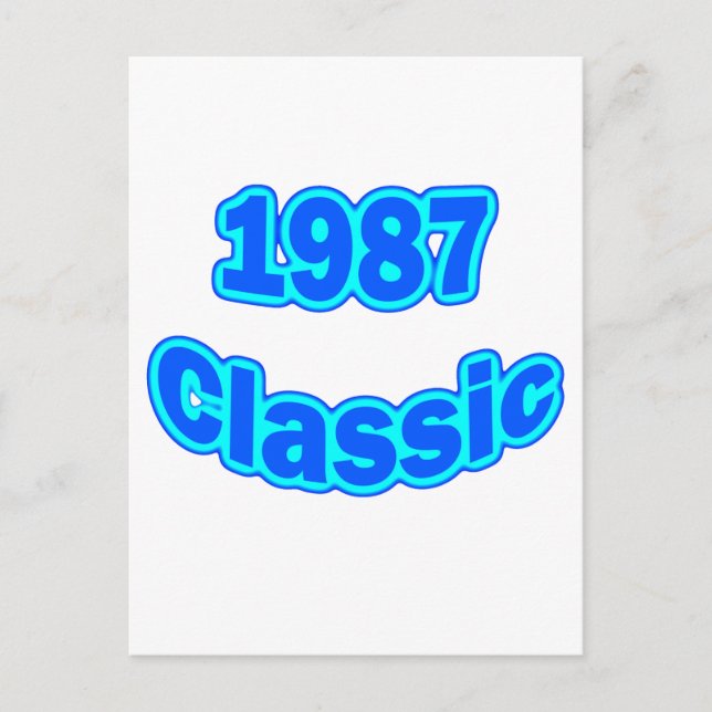 1987 Classic Blue Postkarte (Vorderseite)