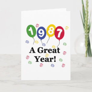 1987 ein großes Jahr zum Geburtstag Karte