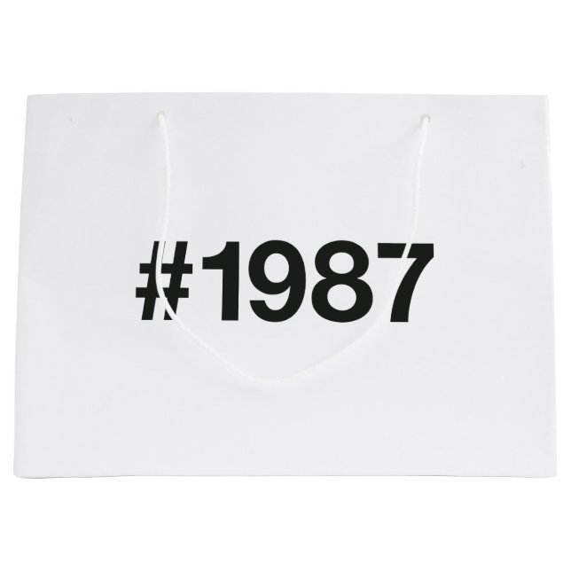 1987 Hashtag 38 Geburtstag Jahrestag Große Geschenktüte (Vorderseite)