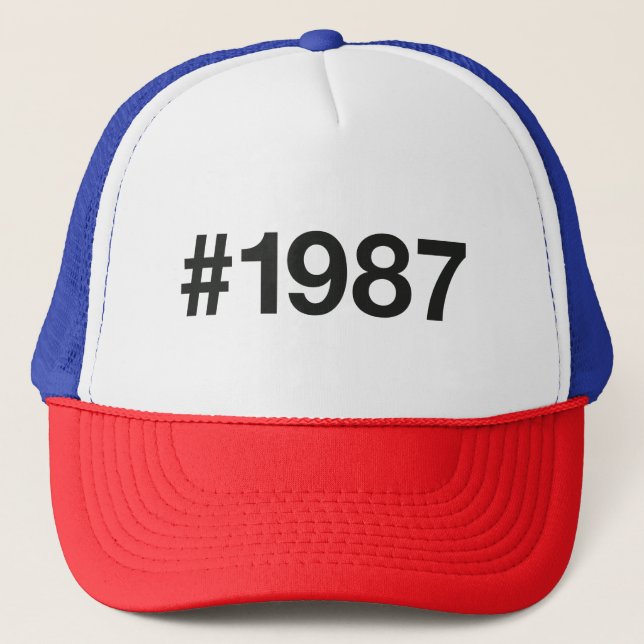 1987 Hashtag 38 Geburtstag Jahrestag Truckerkappe (Vorderseite)