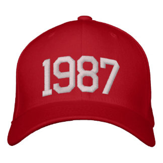 1987 Jahr Bestickte Baseballkappe