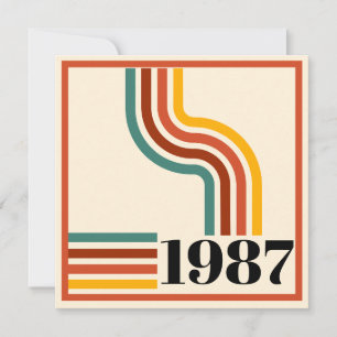 1987 Retro-Streifen 40. Geburtstag Danke Karte