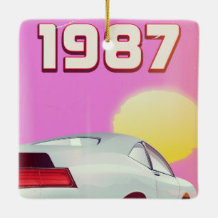 1987 Sportwagenposter Keramikornament