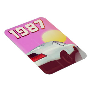 1987 Sportwagenposter Magnet