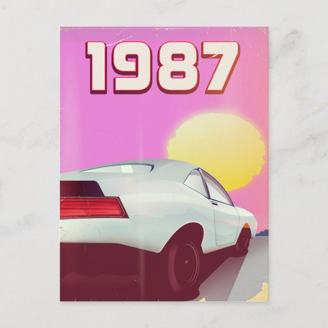 1987 Sportwagenposter Postkarte (Vorderseite)