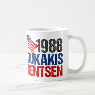 1988 Dukakis Bentsen Retro-Wahlkampf Kaffeetasse