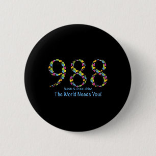 1988 Selbstmord und Krisen lebenswichtig Die Welt Button