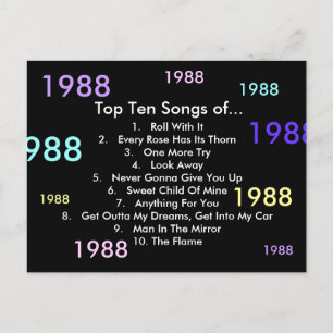 1988 Songs Postkarte