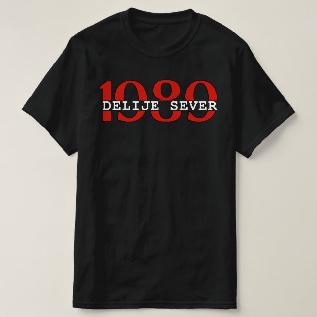 1989 Delije Sever Crveno Beli T-Shirt (Design vorne)