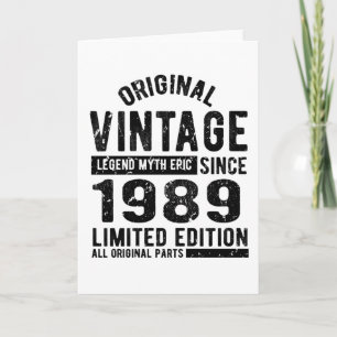 1989 Vintage Geburtstag Karte