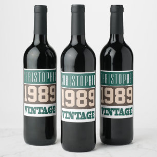 1989 Year of Birth Wine Label Weinetikett