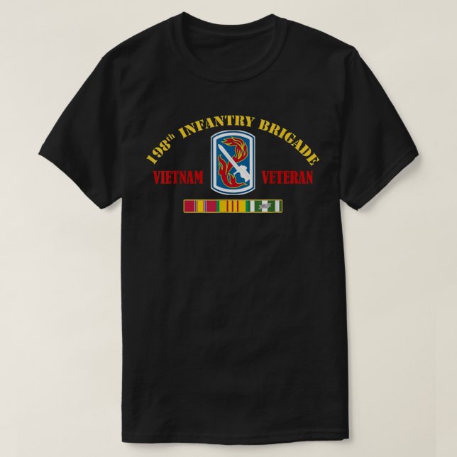 198. Infanterie Brigade Vietnam Veteran Veterans D T-Shirt (Design vorne)