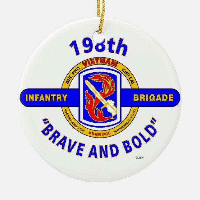198TH INFANTERIE-BRIGADEN-"TAPFERES UND MUTIGES" KERAMIKORNAMENT (Vorne)