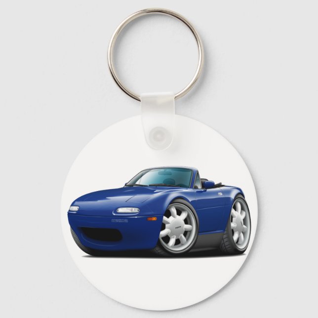 1990-98 Miata Dk Blue Car Schlüsselanhänger (Vorderseite)