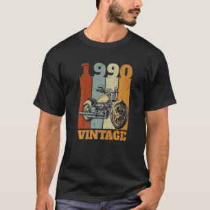 1990 Geborener Vintager Motorradfahrer T-Shirt